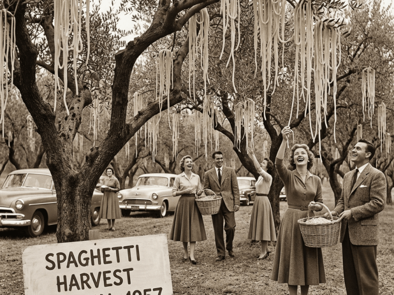 Quando il pesce d’Aprile fece credere che a Morcote gli spaghetti crescevano su gli&nbsp;alberi